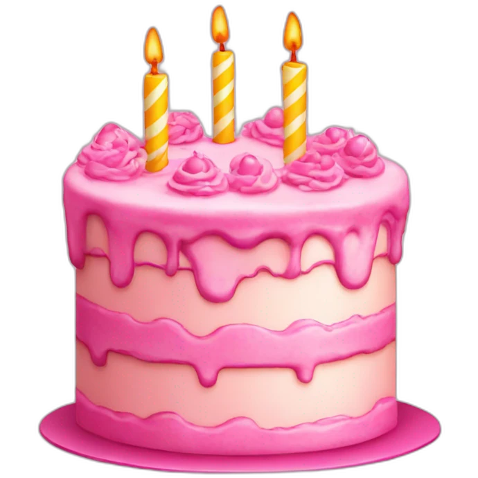 Pretty pink birthday cake  emoji