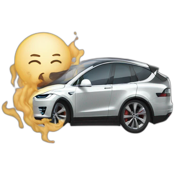 Blowing Tesla emoji
