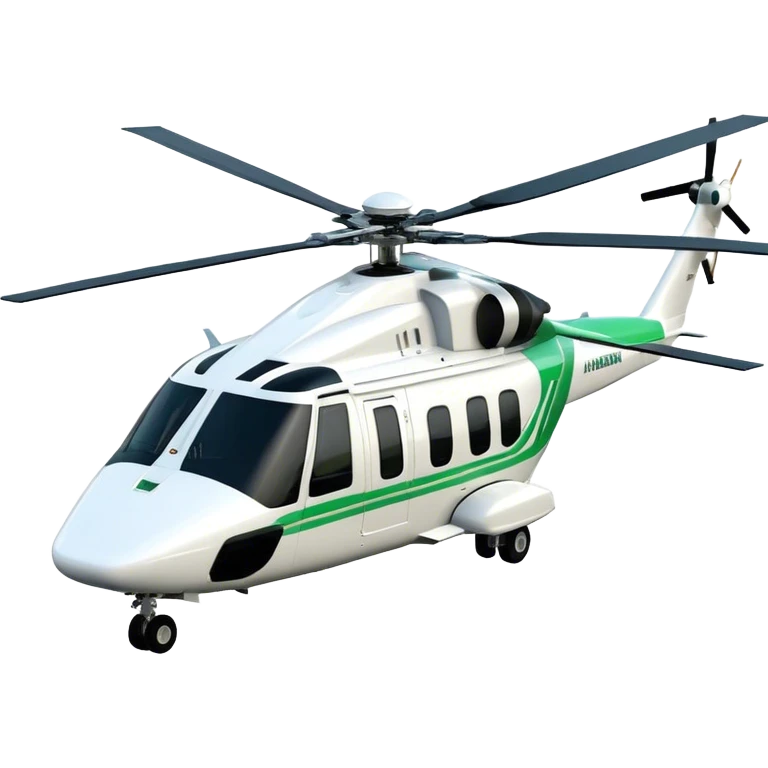 AgustaWestland AW139 - Leonardo (Model Year: 2022) (Iconic colour: White with green accents) emoji