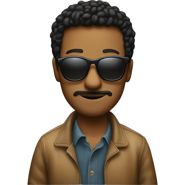 Me standing with a bean with sunglasses emoji