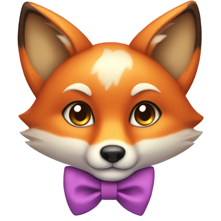 fox with cutebow emoji