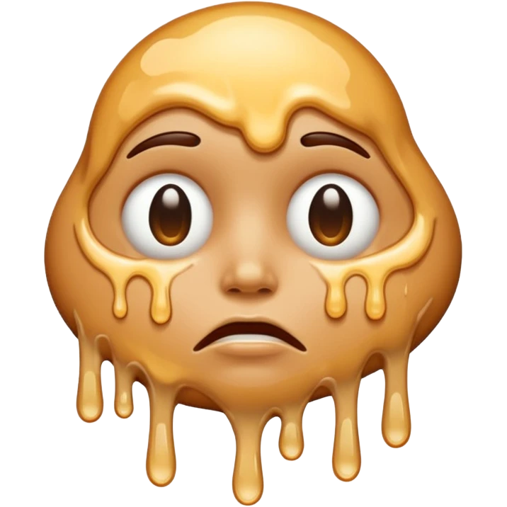 una faccina che si scioglie insinee a un liquido bianco emoji