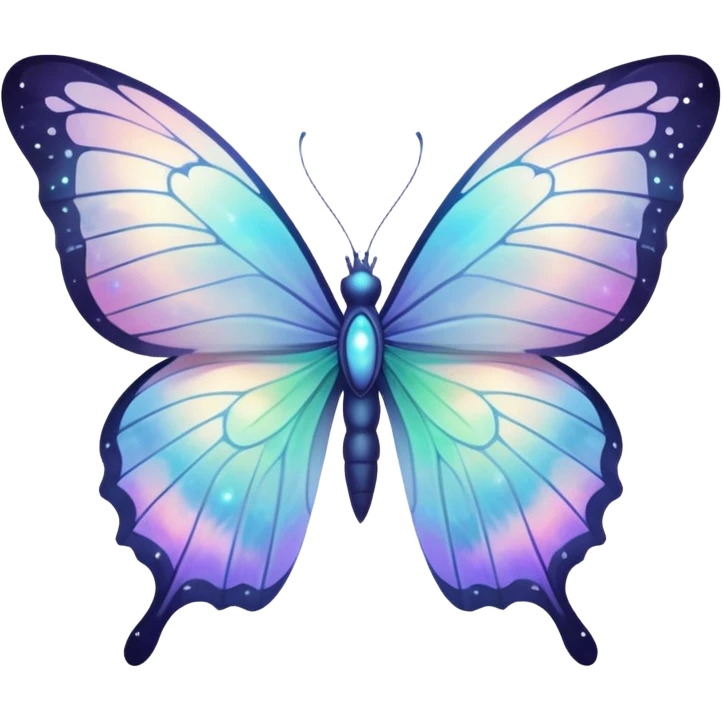 Pastel white iridescent nebula butterfly emoji