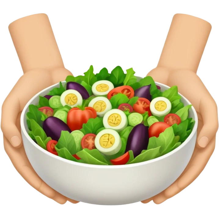 two hands holding a salad bowl emoji