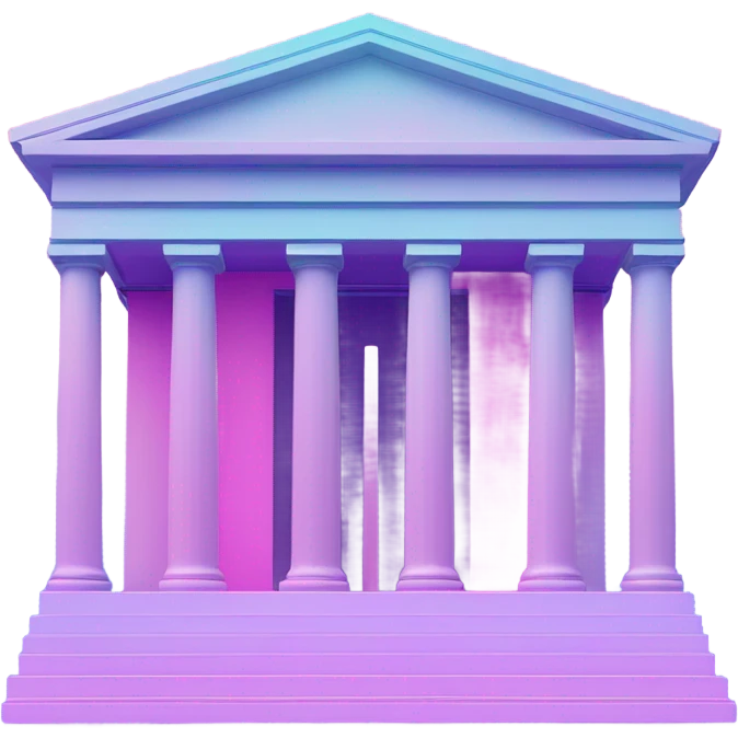 Vaporwave color themed bank emoji emoji