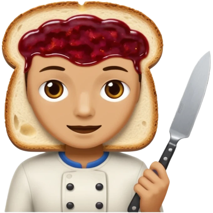 나이프로 식빵에 잼 바르기 emoji