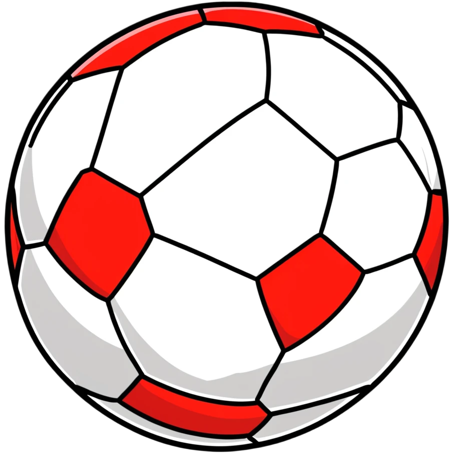 Soccer ball with Arsenal colors emoji