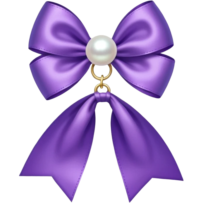 Purple bow with  hanging pearl emoji