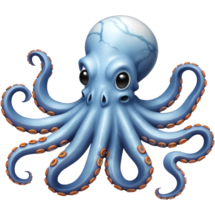 octopus made of white greek marble emoji