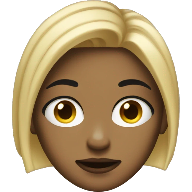 Girl with a split eye hair Black and blond emoji