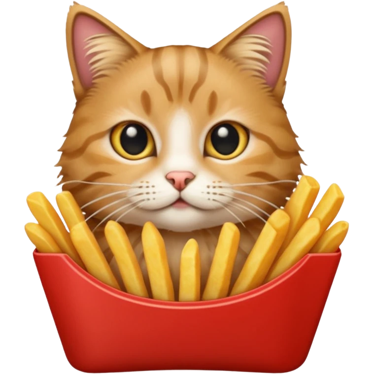the animal Floppa eating french fries emoji