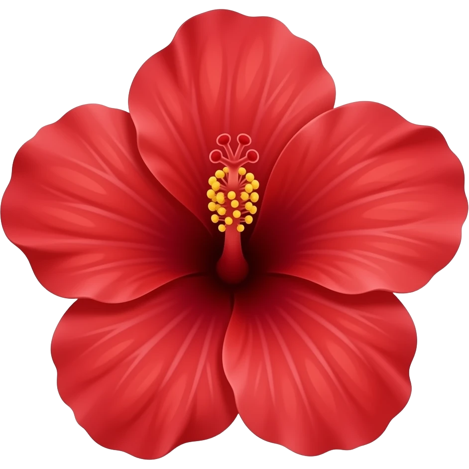 red hibicus ios emoji smooth emoji