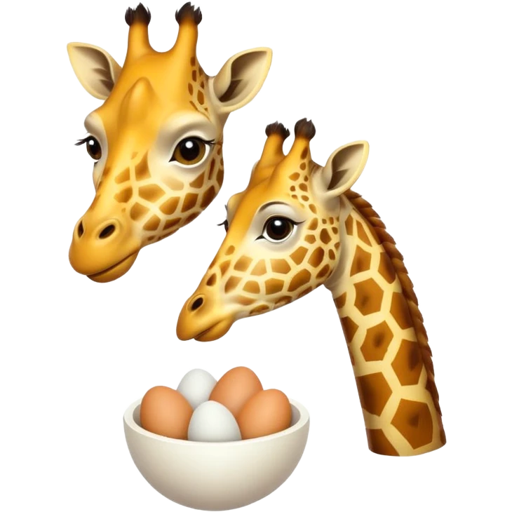 Giraffe eating eggs emoji