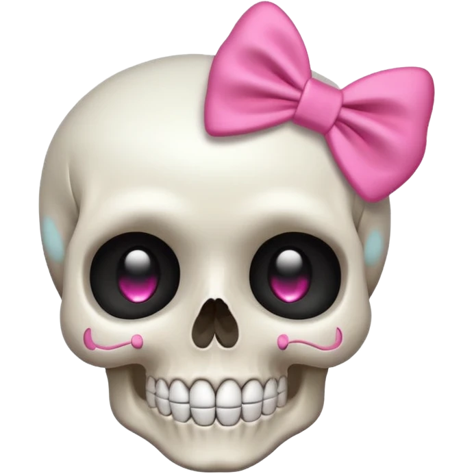 Cute skull with bow on head emoji