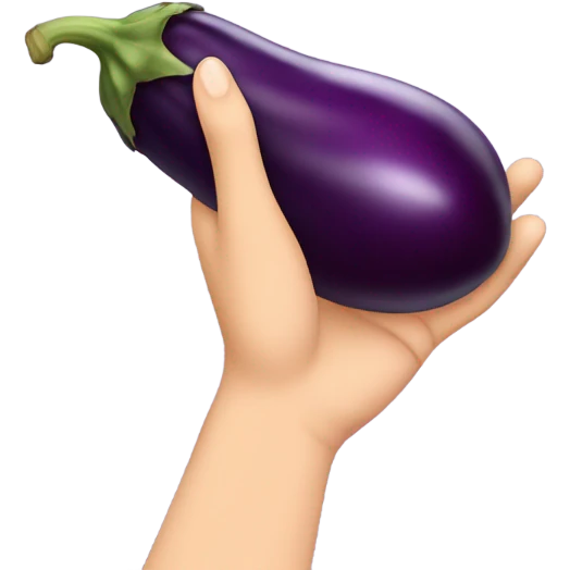  eggplant in hand emoji