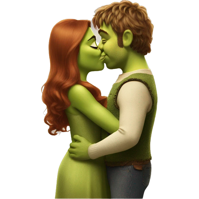 Shrek kissing fiona emoji
