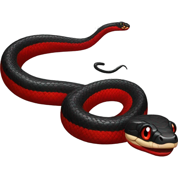 Black and red snake emoji
