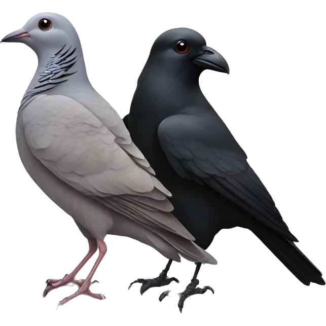 morning dove with a crow emoji