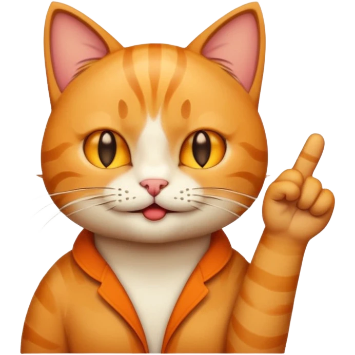 Smirking cat emoji with middle finger emoji