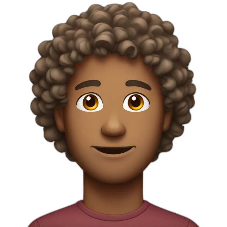 Curly hair man emoji
