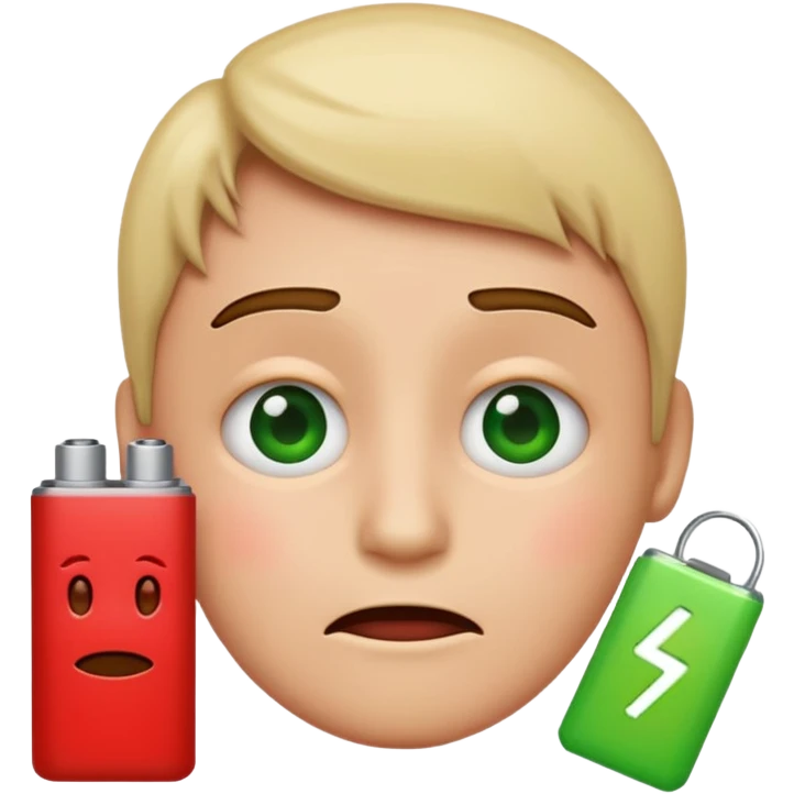 I want a emoji of low battery ang high battery, the low battery's collor is red and the high battery's color is green emoji