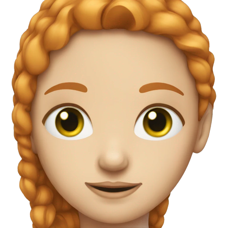 Female with long ginger hair  green eyes pale emoji