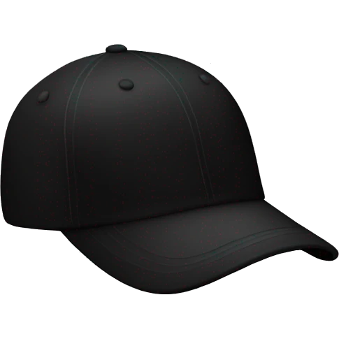 Plain black baseball cap on black screen emoji