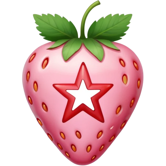 Light pink strawberry with pentagram symbol  emoji