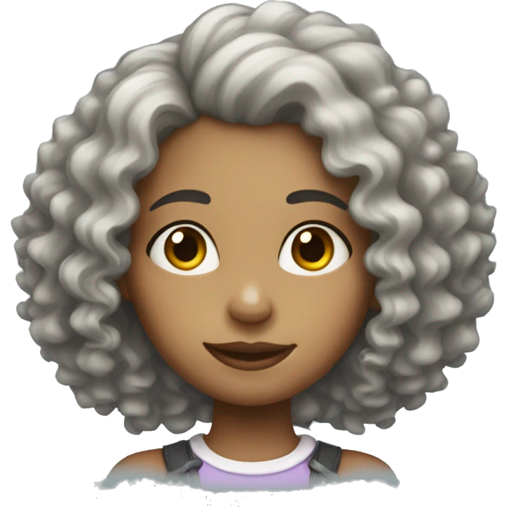 Skelton girl with curly hair  emoji