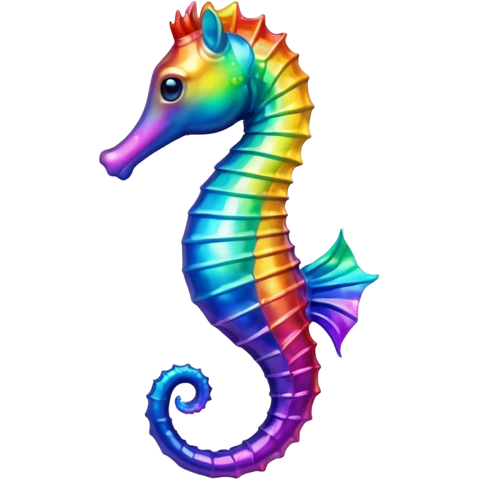 A seahorse that is rainbow emoji