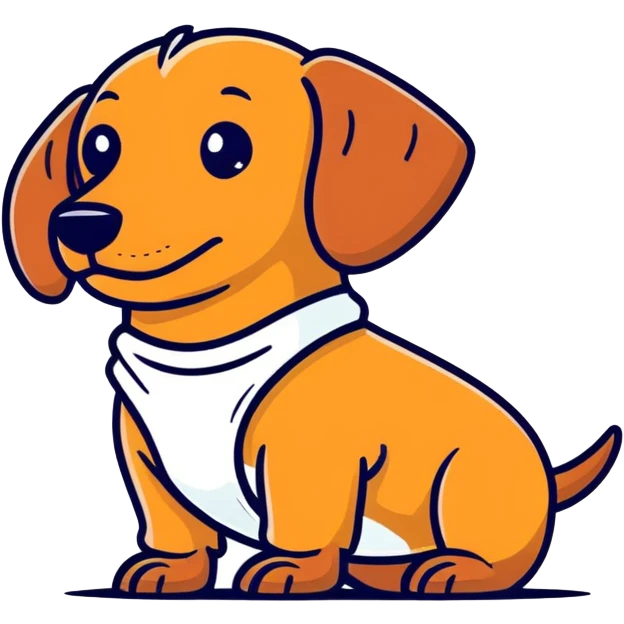 Wiener dog wearing a diaper emoji