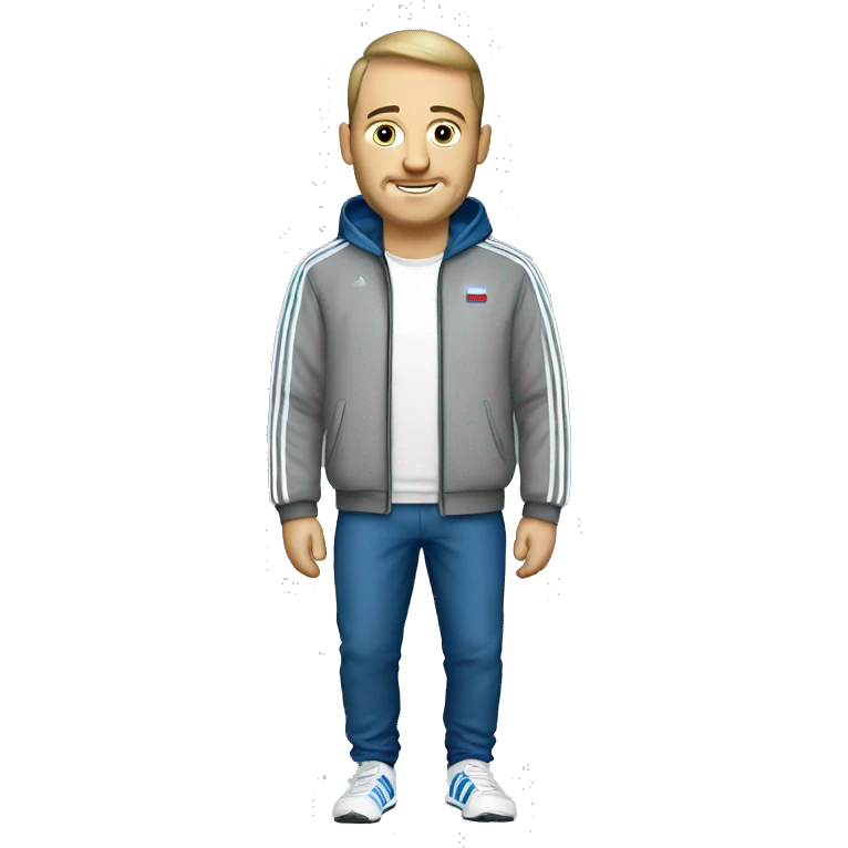 Russian dude with adidas and vodka emoji