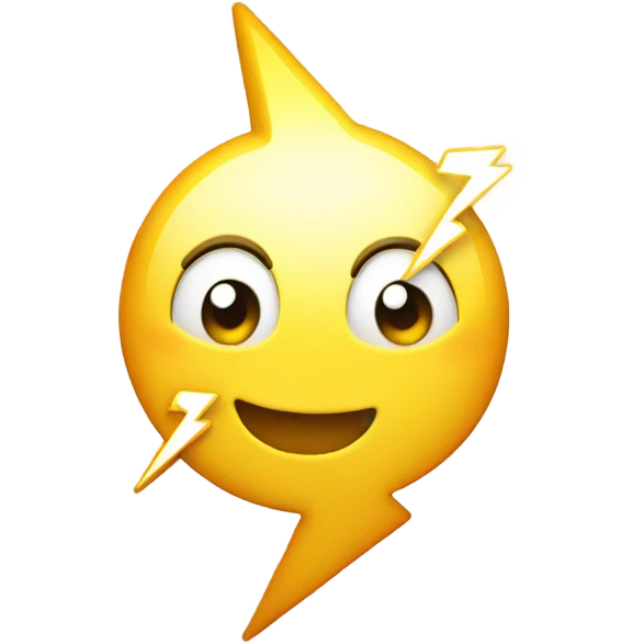 lightning with smiling face emoji