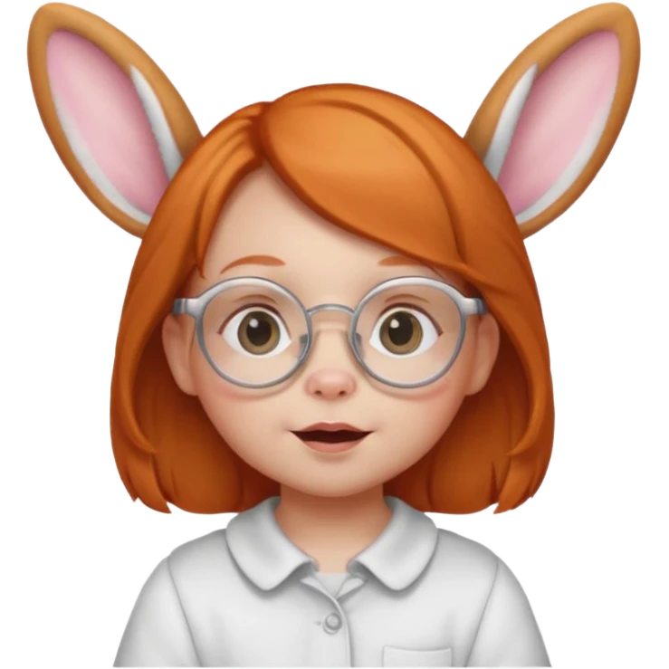 bunny ear wearing ginger small baby spectacled emoji