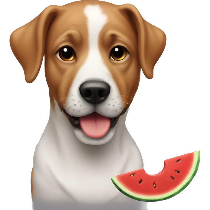 dog eating watermelon emoji