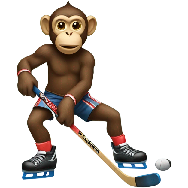 Monkey playing hockey on top of trees emoji