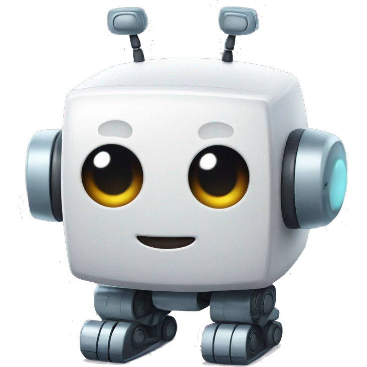cute cubic ai robot with antennas from his head emoji