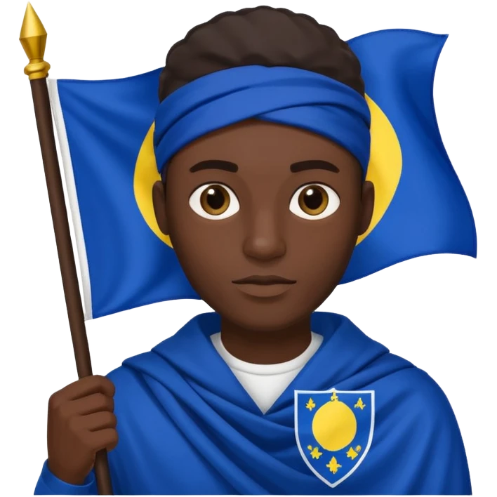 Black man holding bosnia flag emoji