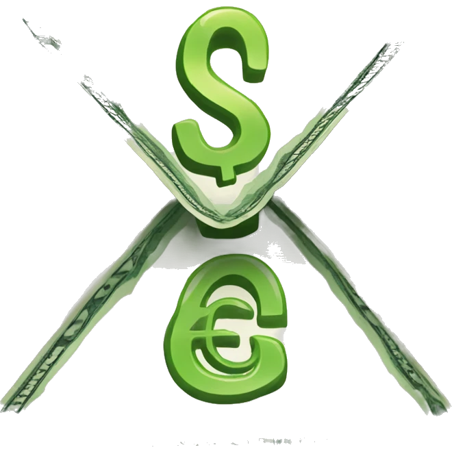 CM letter logo with money emoji
