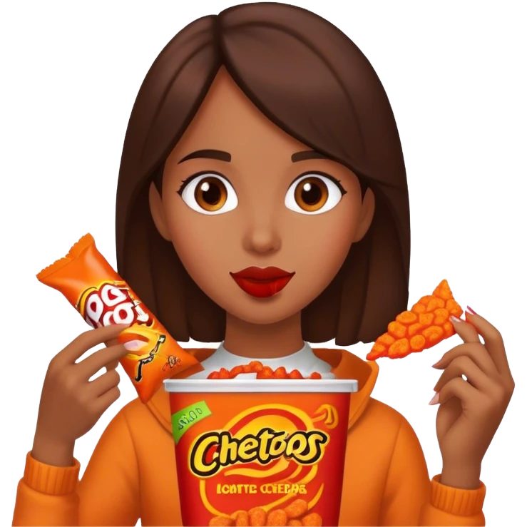 Hot Cheetos girl brunette emoji