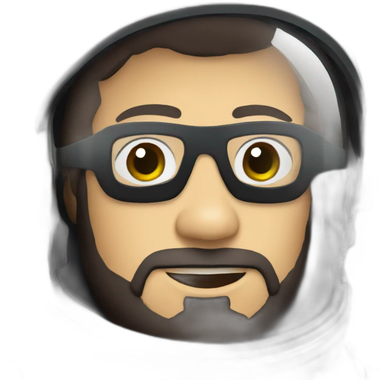 caucasian dark-bearded astronaut with white-glasses emoji