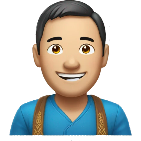 Smiling Mongolian man showing thumbs up  emoji