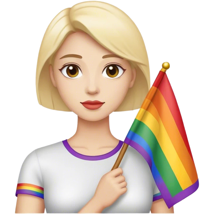 woman with lgbt flag emoji