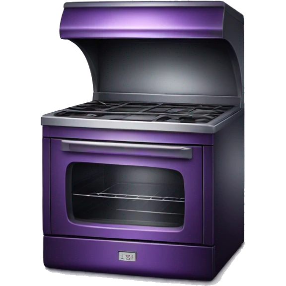 Realistic Metallic dark purple oven isolated.  emoji