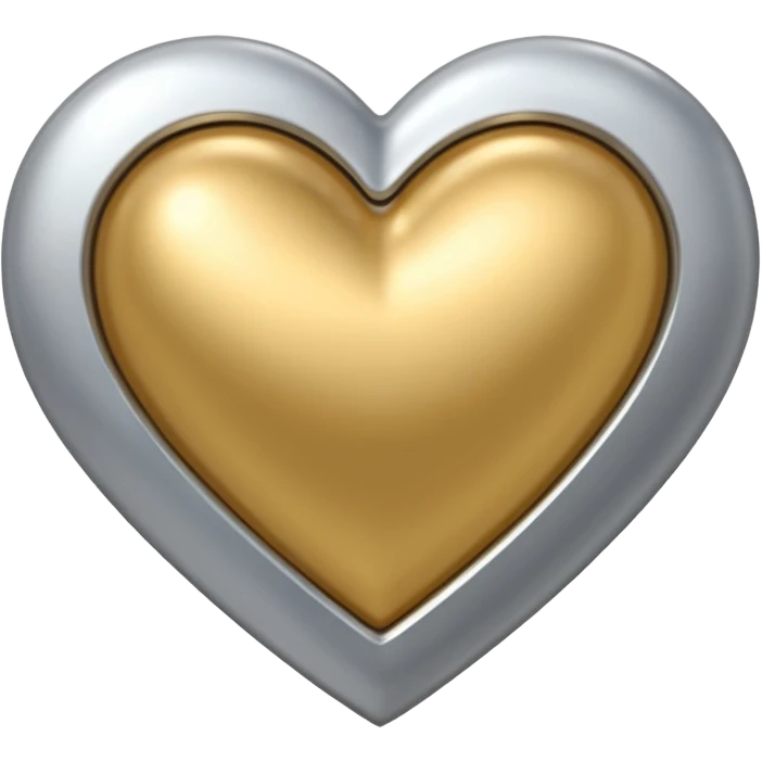 Gold and silver heart emoji