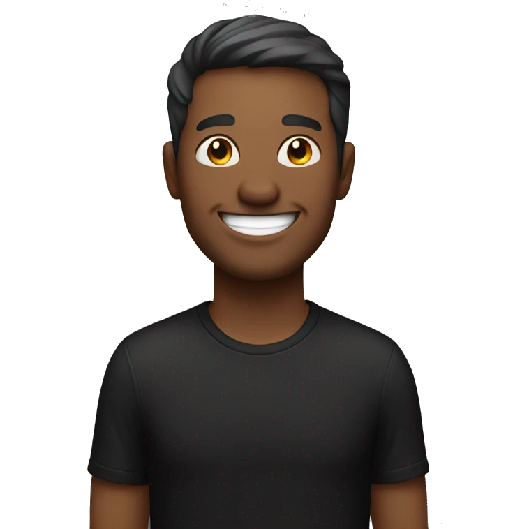 smiling man in black shirt no background emoji