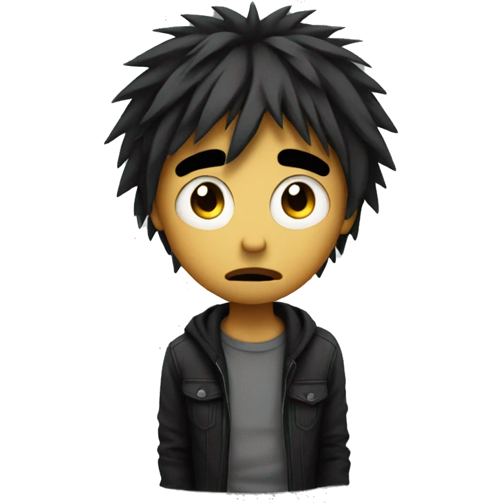 Sad emo with choppy hair  emoji