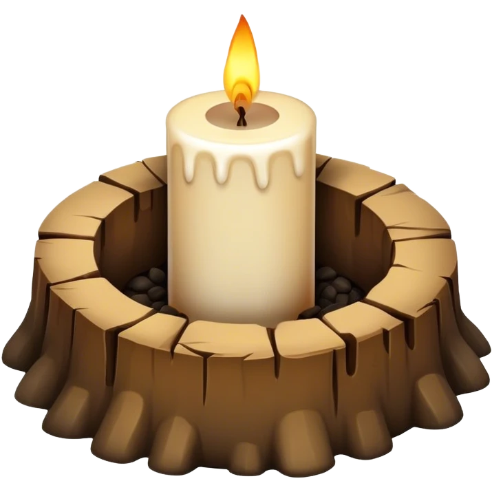 Candle in a hole in the ground emoji