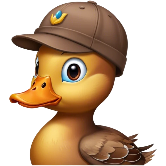 duck wearing cap and coding emoji