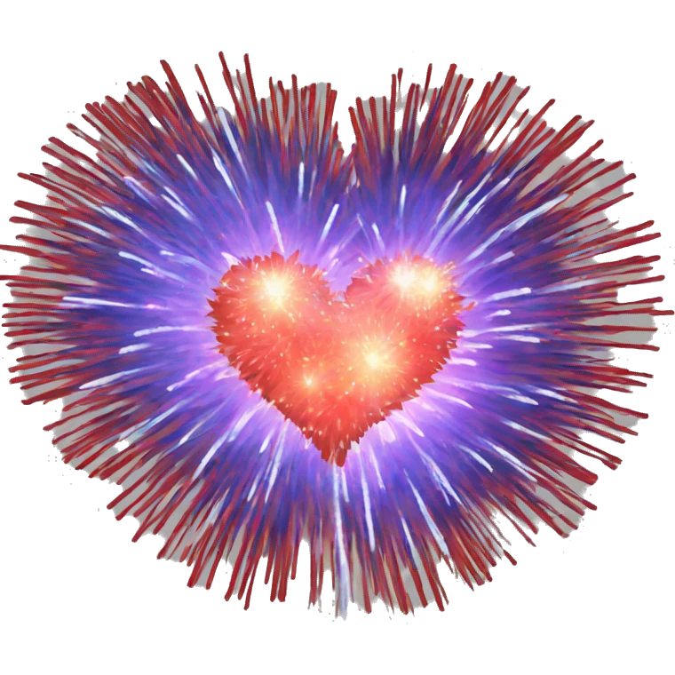 Heart shaped fireworks emoji